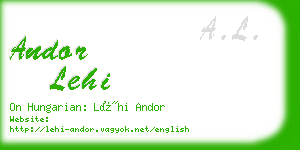 andor lehi business card